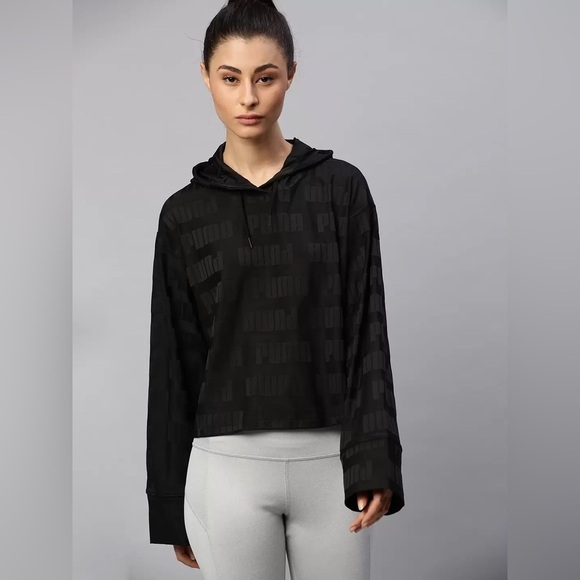 PUMA Women‎ Brand Logo Printed Train First Mile Mono Hooded Pullover Swea… - Picture 1 of 13